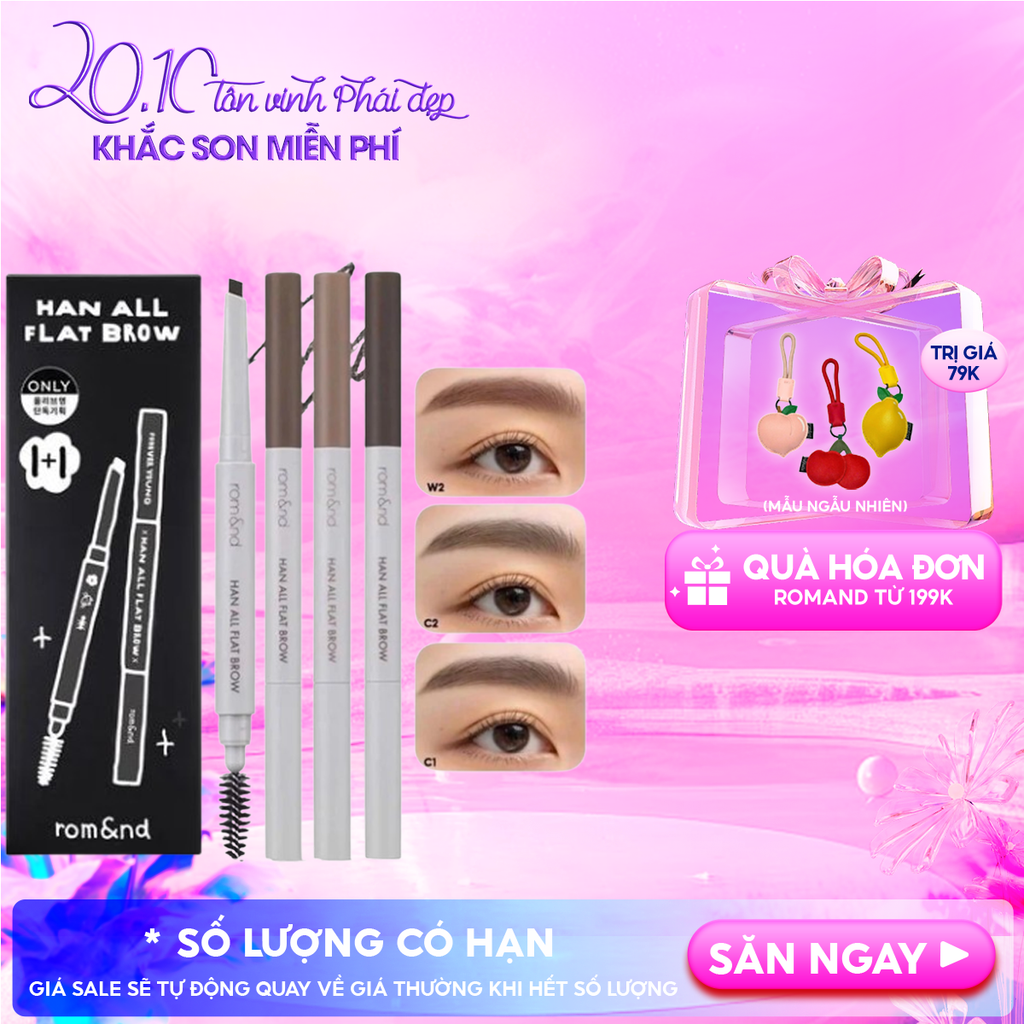 Chì Kẻ Mày Ngang Romand Cho Chân Mày Sắc Nét, Lâu Trôi Han All Flat Brow