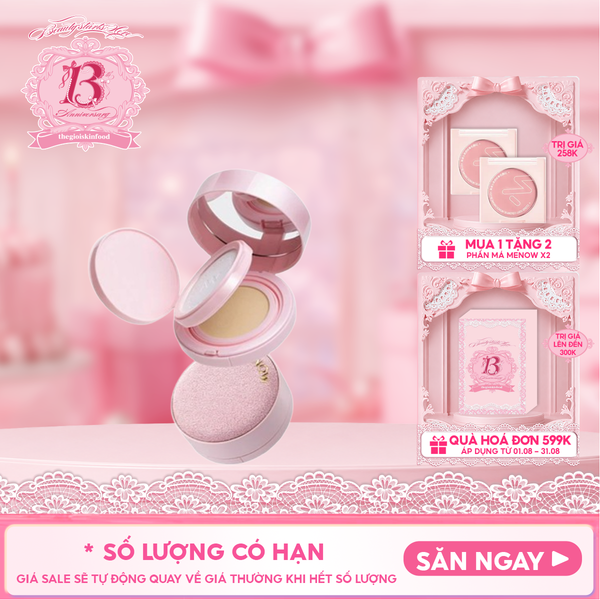  Phấn Nước Kèm Phấn Phủ 2in1 MENOW Kiềm Dầu, Dưỡng Ẩm Light Makeup Powder Cushion Powder Cream 17g 