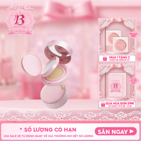 Phấn Nước Kèm Phấn Phủ 2in1 MENOW Kiềm Dầu, Dưỡng Ẩm Light Makeup Powder Cushion Powder Cream 17g