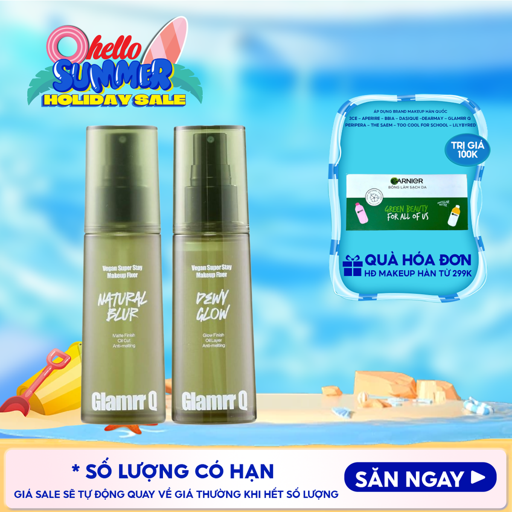 Xịt Khóa Nền Glamrr Q Cố Định Trang Điểm Thuần Chay Cho Da Nhạy Cảm Vegan Super Makeup Fixer