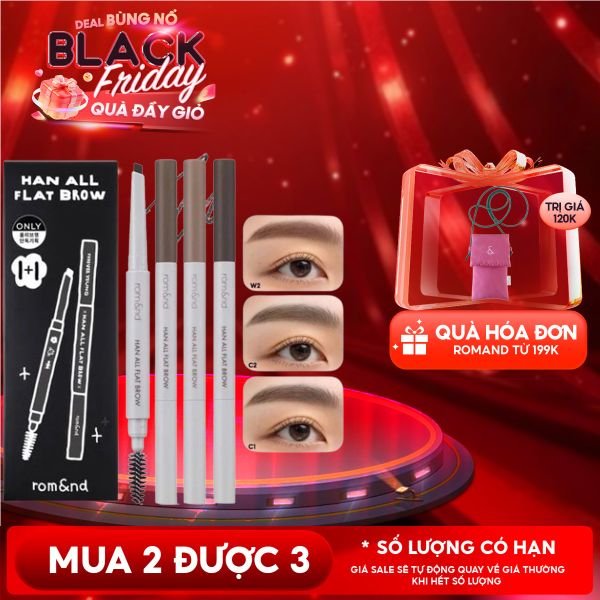  Chì Kẻ Mày Ngang Romand Cho Chân Mày Sắc Nét, Lâu Trôi Han All Flat Brow 