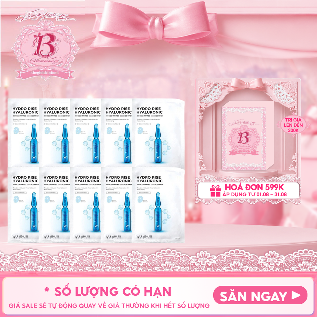 Combo 10 Miếng Mặt Nạ Cấp Ẩm, Hỗ Trợ Dưỡng Sáng Wonjin Effect Concentrated Essence Mask