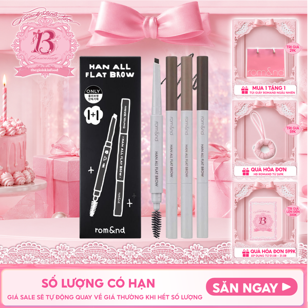  Chì Kẻ Mày Ngang Romand Cho Chân Mày Sắc Nét, Lâu Trôi Han All Flat Brow 
