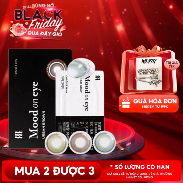 Kính Áp Tròng Merzy Lens Mắt Màu Tự Nhiên, Cao Cấp Hàn Quốc Mood On Eye Contact Lens 