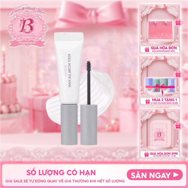  Gel Trong Suốt Cố Định Lông Mày Romand Tự Nhiên Han All Brow Fixer - Han All Line 9g 