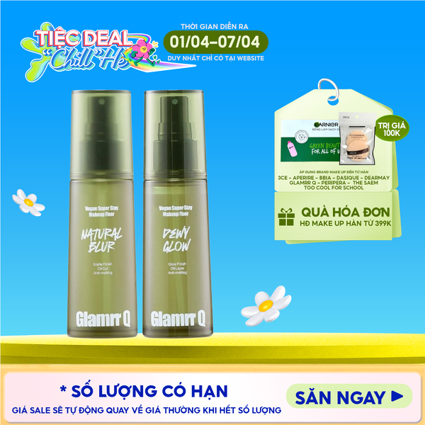  Xịt Khóa Nền Glamrr Q Cố Định Trang Điểm Thuần Chay Cho Da Nhạy Cảm Vegan Super Makeup Fixer 