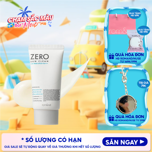  Kem Chống Nắng Romand Kiêm Kem Lót Bảo Vệ Da Hiệu Quả Zero Sun Clean SPF50+/PA++++ 50g 