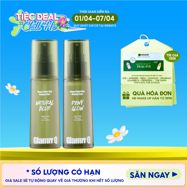  Xịt Khóa Nền Glamrr Q Cố Định Trang Điểm Thuần Chay Cho Da Nhạy Cảm Vegan Super Makeup Fixer 