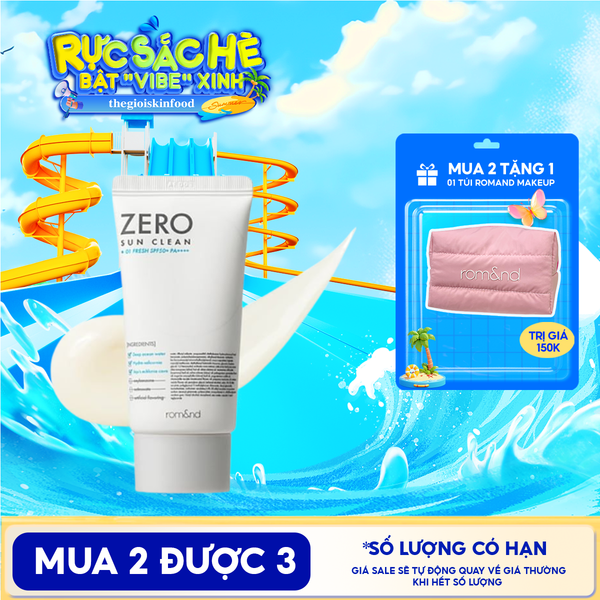  Kem Chống Nắng Romand Kiêm Kem Lót Bảo Vệ Da Hiệu Quả Zero Sun Clean SPF50+/PA++++ 50g 
