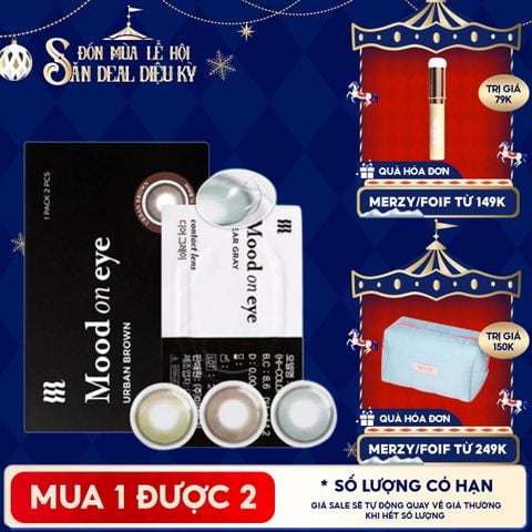 Kính Áp Tròng Merzy Lens Mắt Màu Tự Nhiên, Cao Cấp Hàn Quốc Mood On Eye Contact Lens