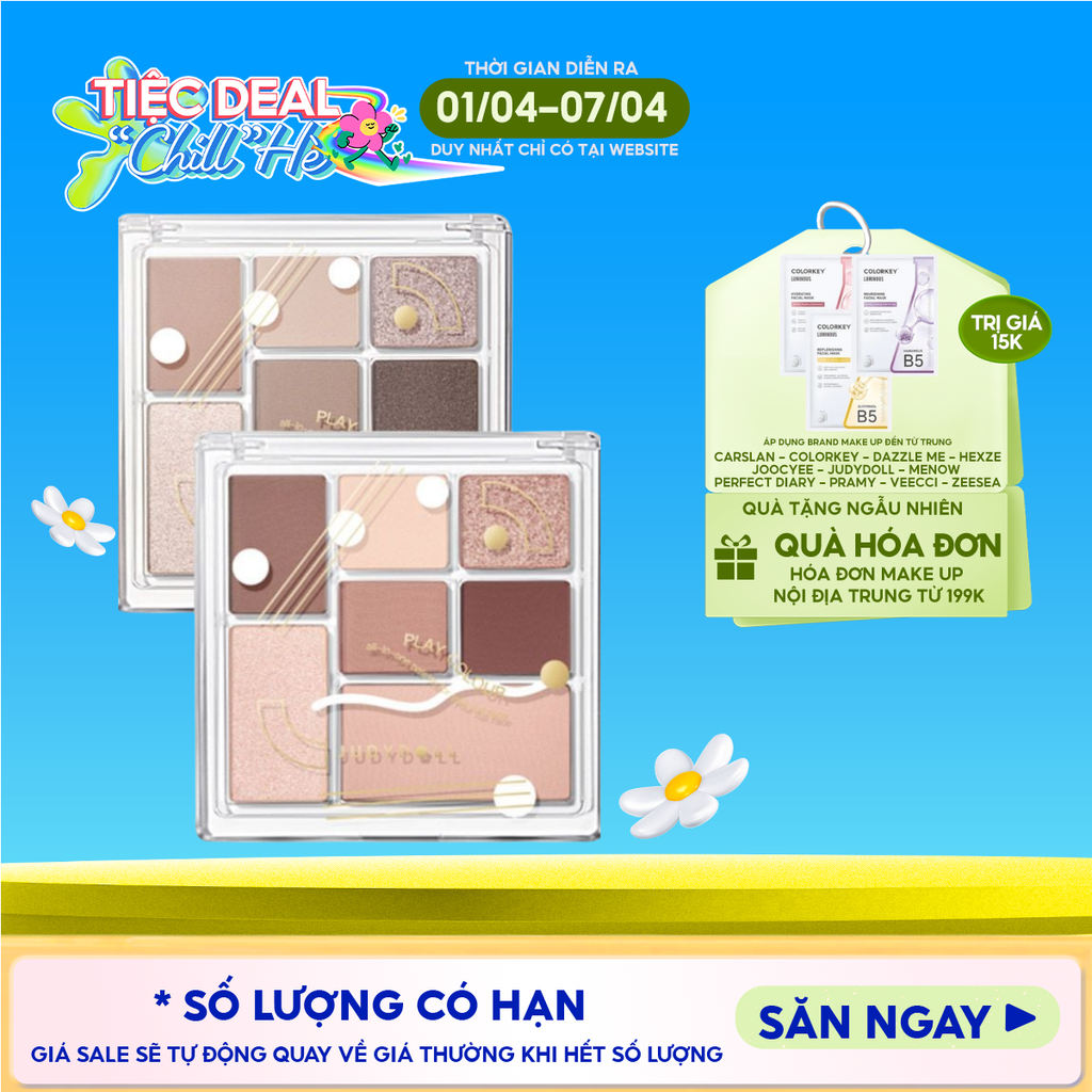 Bảng Phấn Mắt 7 Ô Màu Judydoll All-In-One Palette For Your Full Face 8.5g