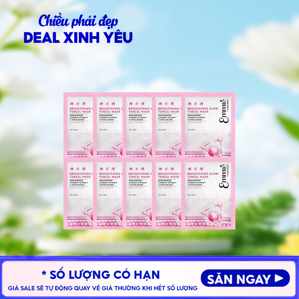  Combo 10 Miếng Mặt Nạ Emmié By HappySkin Cấp Ẩm, Dưỡng Sáng Da Tencel Mask 