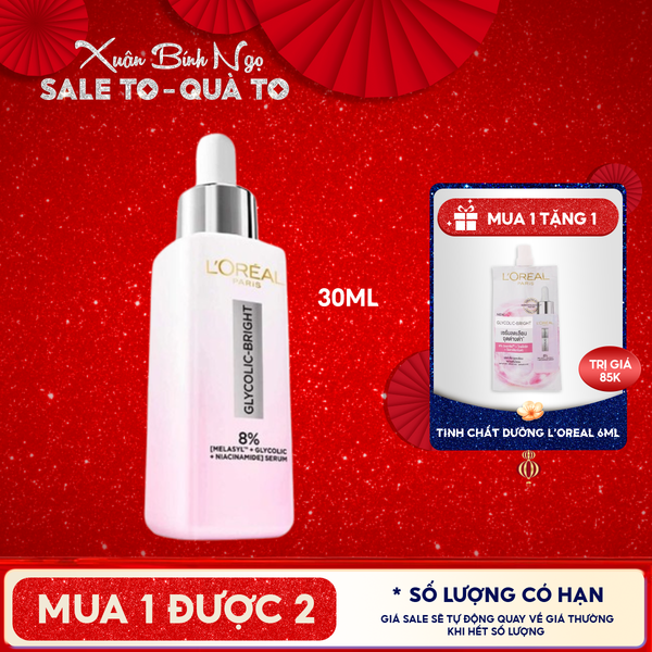  Serum L'oreal Tinh Chất Mờ Thâm Nám Glycolic-Bright Instant Glowing Serum 