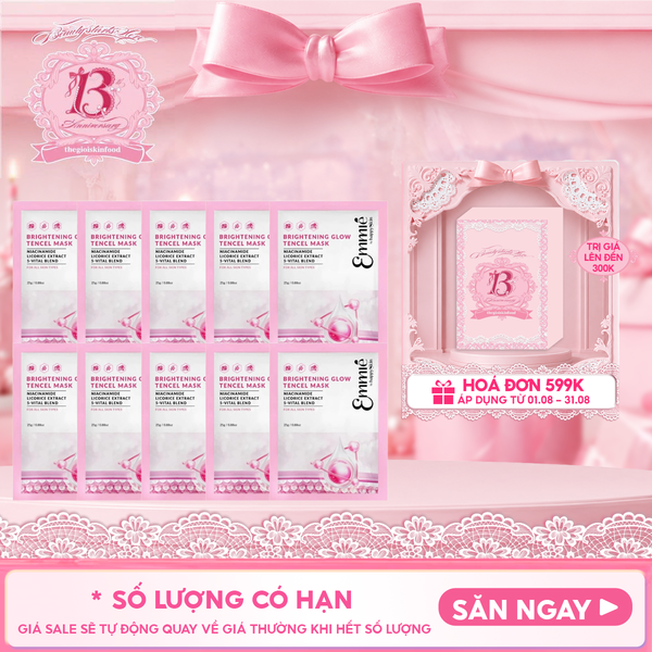  Combo 10 Miếng Mặt Nạ Emmié By HappySkin Cấp Ẩm, Dưỡng Sáng Da Tencel Mask 