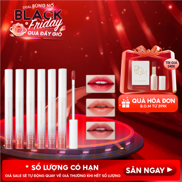  Son Kem Lì B.O.M Mịn Mượt, Nhẹ Môi OMG Matt Lip Lacquer 4g - 02 BFF 