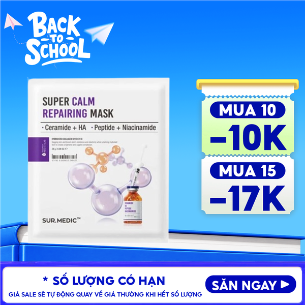  Mặt Nạ Sur.Medic+ Hỗ Trợ Phục Hồi, Làm Dịu Da Super Calm Repairing Mask 28g 