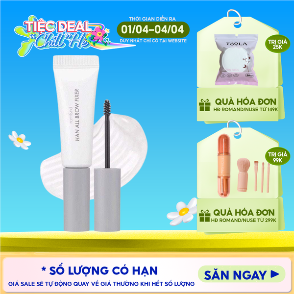  Gel Trong Suốt Cố Định Lông Mày Romand Tự Nhiên Han All Brow Fixer - Han All Line 9g 