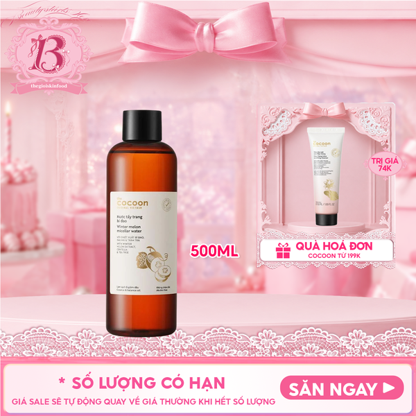  Nước Tẩy Trang Cocoon Bí Đao Thuần Chay Làm Sạch Dịu Nhẹ Winter Melon Micellar Water 