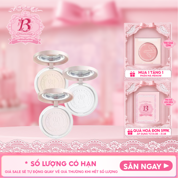  [Vietnam Edition] Phấn Phủ Nén MENOW Kiềm Dầu, Không Thấm Nước Matte Tulle Makeup Powder 8.5g 