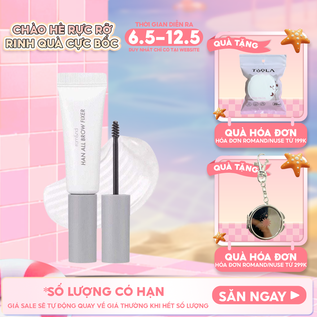 Gel Trong Suốt Cố Định Lông Mày Romand Tự Nhiên Han All Brow Fixer - Han All Line 9g