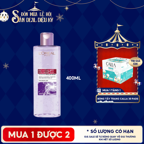 Nước Tẩy Trang L'oreal Làm Sạch, Cấp Ẩm Revitalift Hyaluronic Acid Hydrating Micellar Water