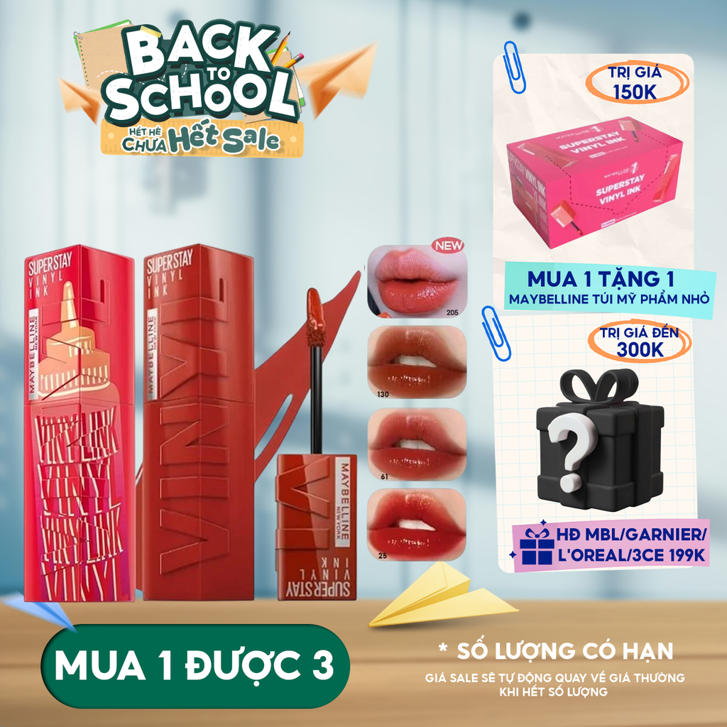 (BST SON "SỐT") Son Kem Bóng Maybelline Bền Màu, Nhẹ Môi New York Superstay Vinyl Ink 4.2ml