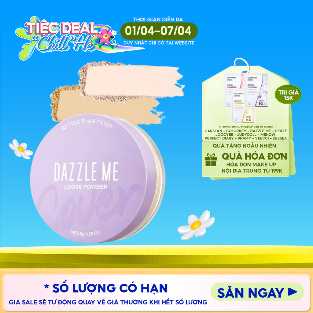 Phấn Phủ DAZZLE ME Dạng Bột Kiềm Dầu Better Than Filter Fixed Loose Powder 8g