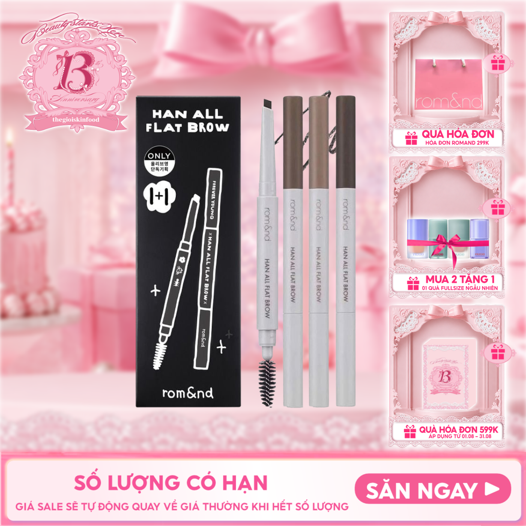 Chì Kẻ Mày Ngang Romand Cho Chân Mày Sắc Nét, Lâu Trôi Han All Flat Brow