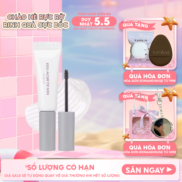  Gel Trong Suốt Cố Định Lông Mày Romand Tự Nhiên Han All Brow Fixer - Han All Line 9g 