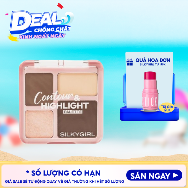  Bảng Tạo Khối Và Bắt Sáng Đa Năng Silkygirl Contour & Highlight Palette 8.3g 