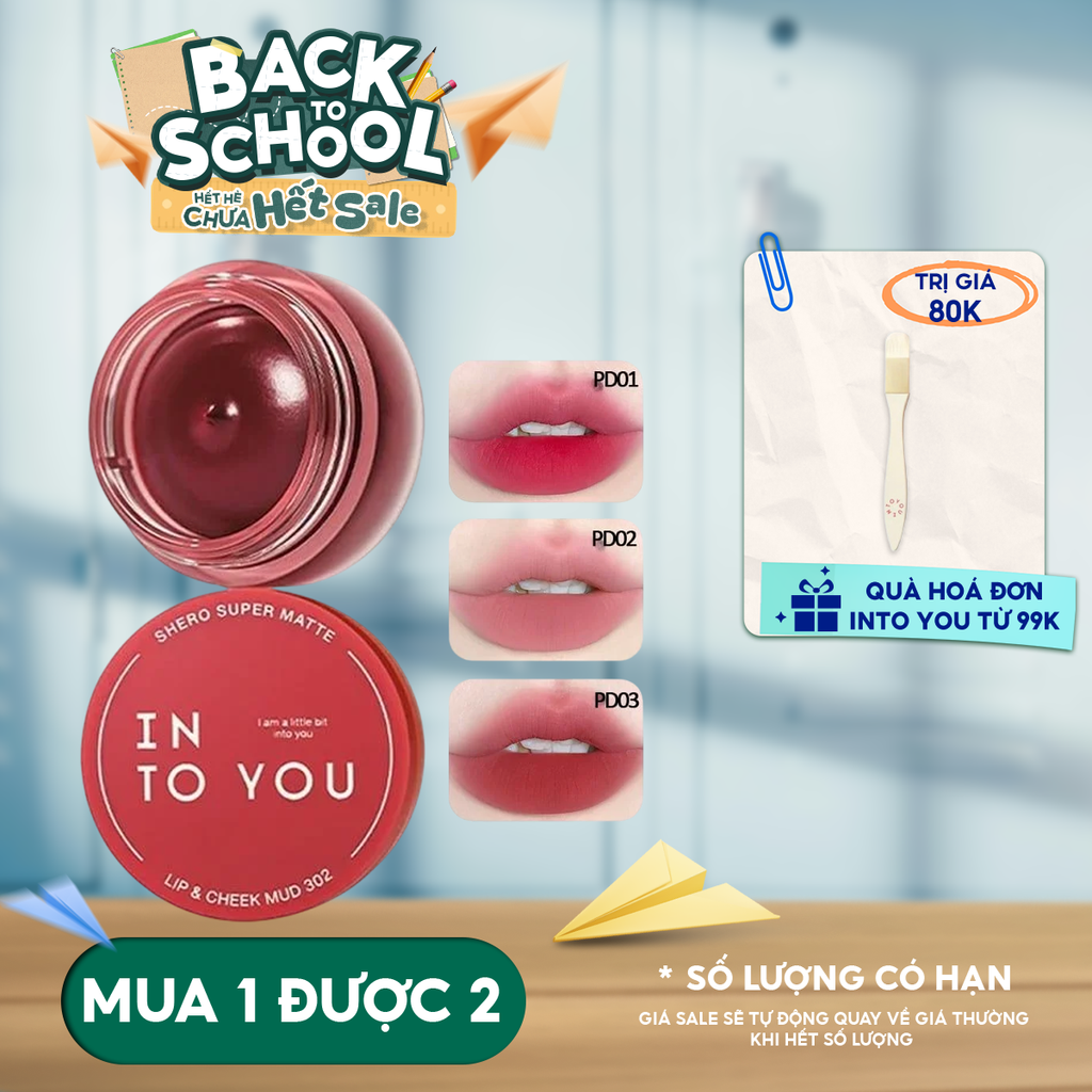 Son Kem Bùn Kiêm Má Hồng Dạng Hũ Into You Shero Super Matte Lip & Cheek Mud (Canned) 5g
