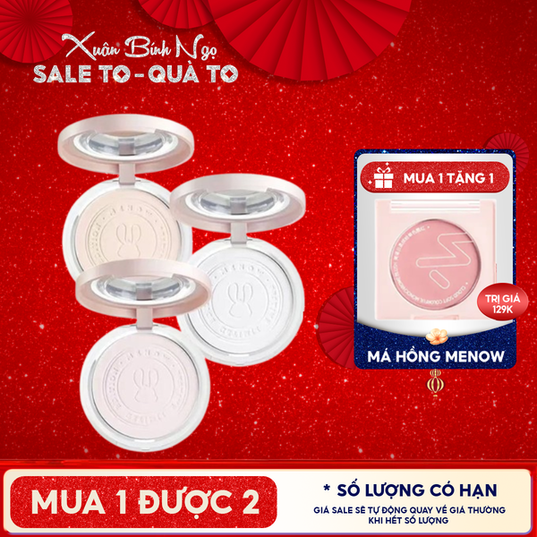  [Vietnam Edition] Phấn Phủ Nén MENOW Kiềm Dầu, Không Thấm Nước Matte Tulle Makeup Powder 8.5g 