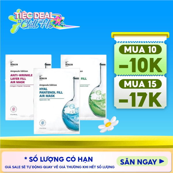 Mặt Nạ Tinh Chất Cấp Ẩm, Làm Dịu Da Wonjin Ampoule Edition Fill Air Mask 27g 