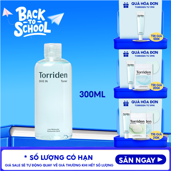  Nước Hoa Hồng Torriden Dưỡng Ẩm, Làm Dịu Da Dive In Toner 300ml 