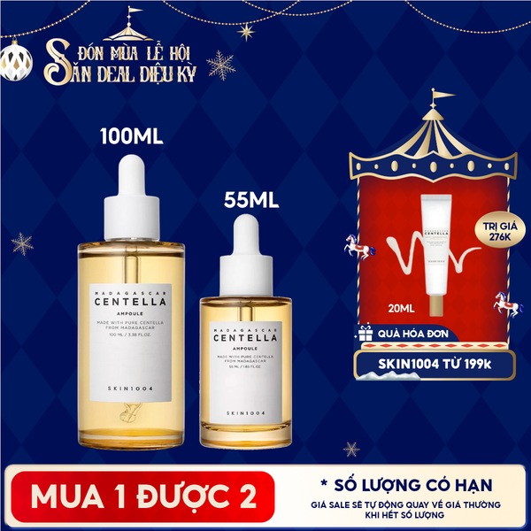  Serum Skin1004 Tinh Chất Rau Má Làm Dịu, Hỗ Trợ Dưỡng Sáng, Mờ Thâm Cho Da Nhạy Cảm Madagascar Centella Asiatica 100 Ampoule 