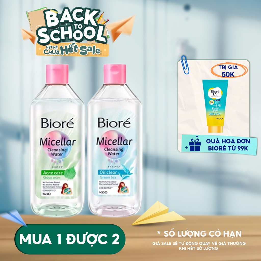 Nước Tẩy Trang Bioré Sạch Nhờn Và Dưỡng Ẩm Make Up Remover Perfect Cleansing Water