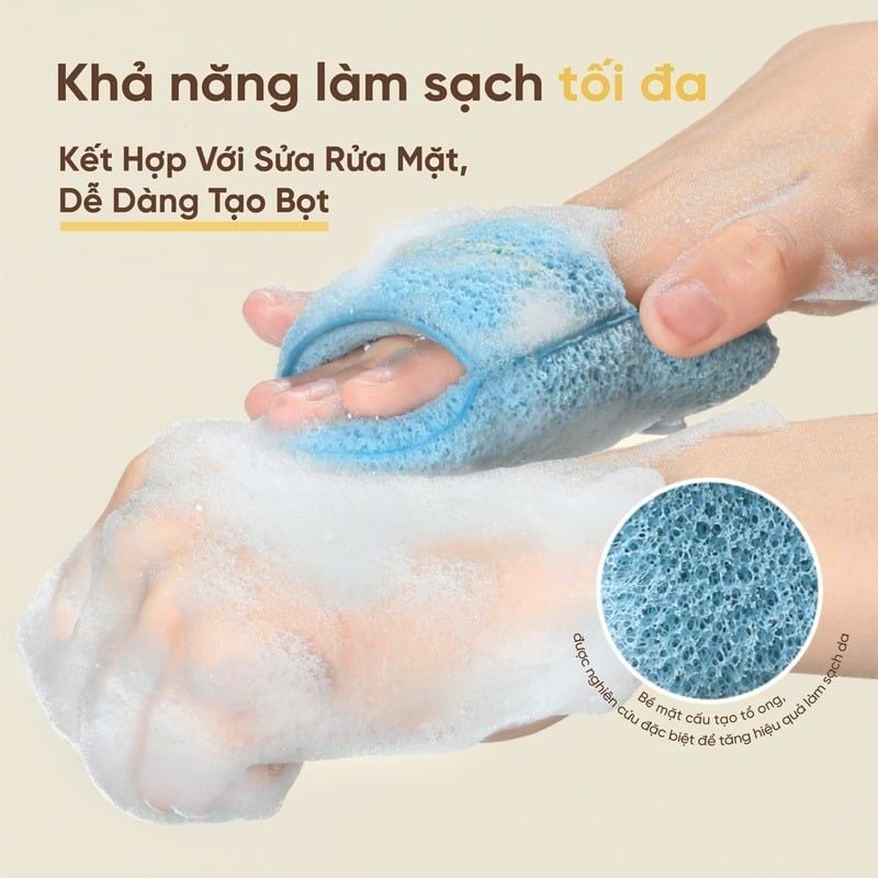 Bông Rửa Mặt Amortals Bọt Biển Hình Găng Tay Hở Ngón Wash To Smile Face-Washing Puff (Slipper-Shaped)
