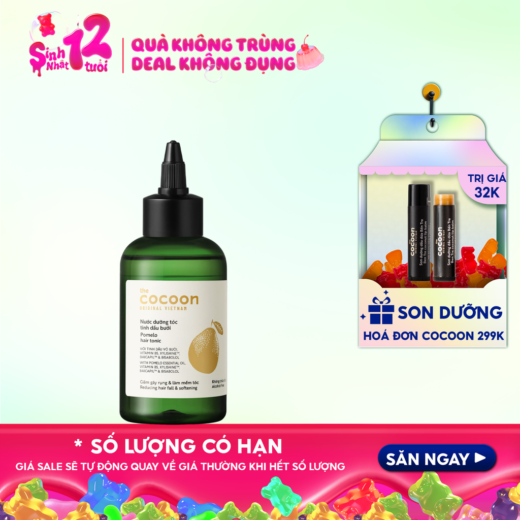 Nước Dưỡng Tóc Cocoon Hỗ Trợ Giảm Gãy Rụng Và Làm Mềm Tóc Tinh Dầu Bưởi Pomelo Hair Tonic