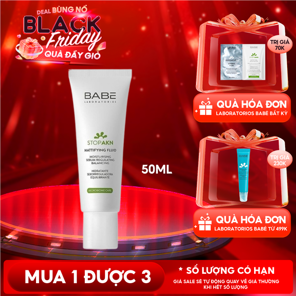  Kem Dưỡng LABORATORIOS BABÉ Kiềm Dầu, Hỗ Trợ Giảm Mụn Stop Akn Mattifying Fluid 50ml 