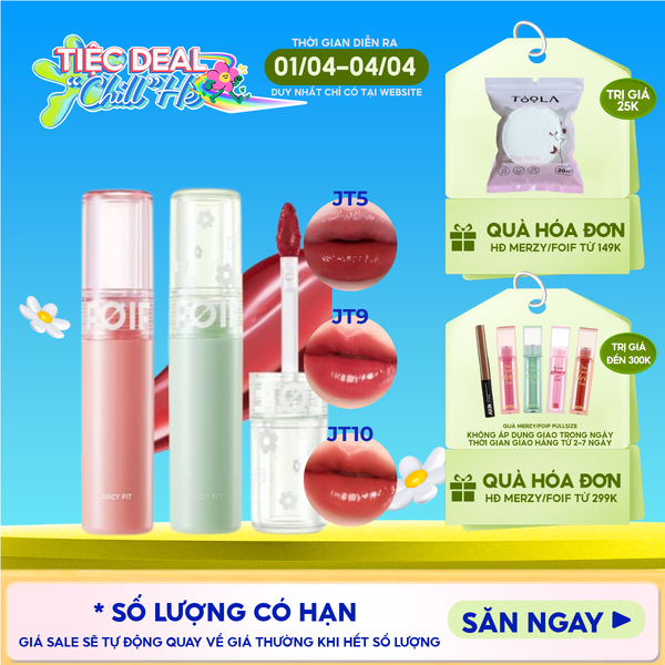  Son Tint Bóng FOIF Thuần Chay, Ẩm Mọng, Bền Màu Juicy Fit Tint 