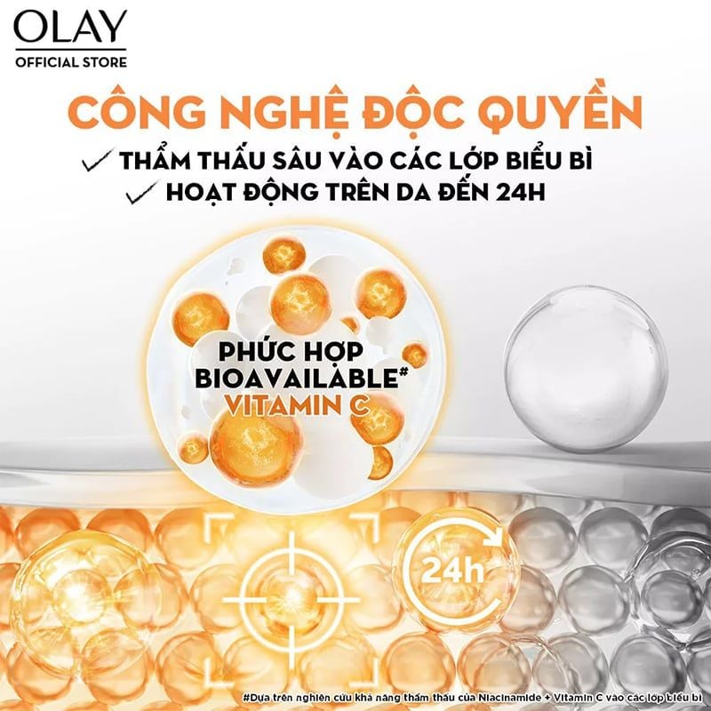 Serum Olay Hỗ Trợ Dưỡng Sáng Da, Làm Mờ Vết Thâm, Đốm Nâu Luminous Niacinamide + Vitamin C Super Serum 30ml