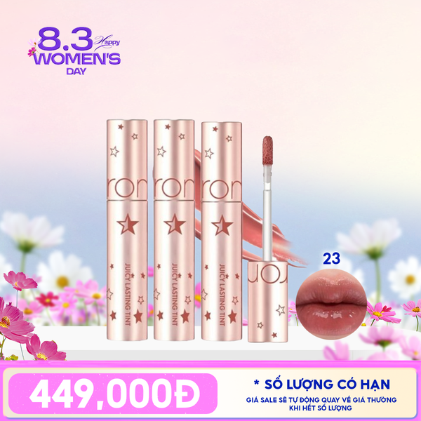  [PACK TIẾT KIỆM 60%] 3 Son Tint Lì Romand Juicy Lasting Tint Starry Edition 5.5g 23 Nucadamia 