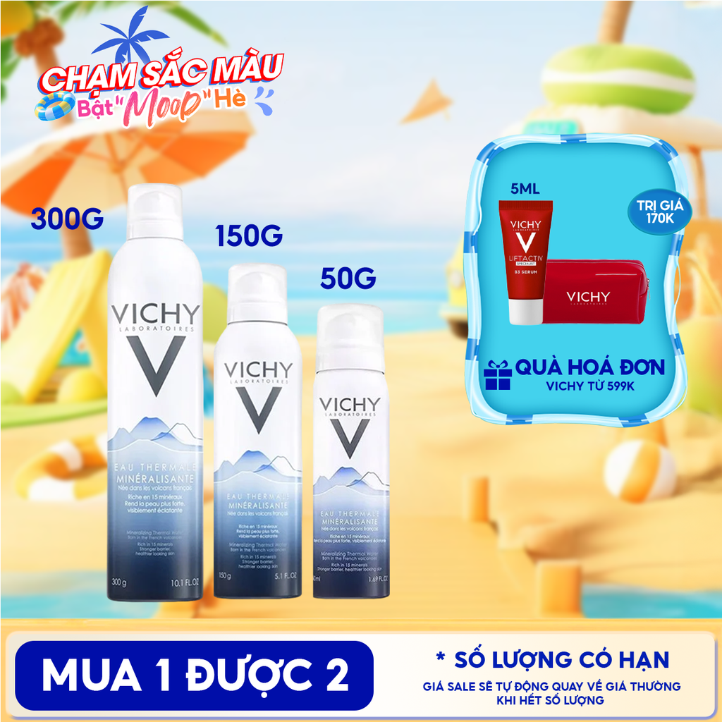 Nước Xịt Khoáng Vichy Cấp Ẩm Và Bảo Vệ Da Mineralizing Thermal Water