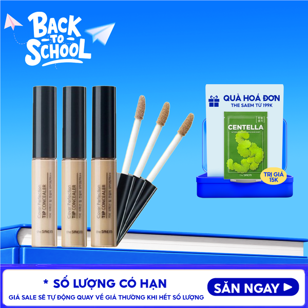 Kem Che Khuyết Điểm The Saem Có Chống Nắng Hàn Quốc Cover Perfection Tip Concealer SPF28/PA++ 6.5g 