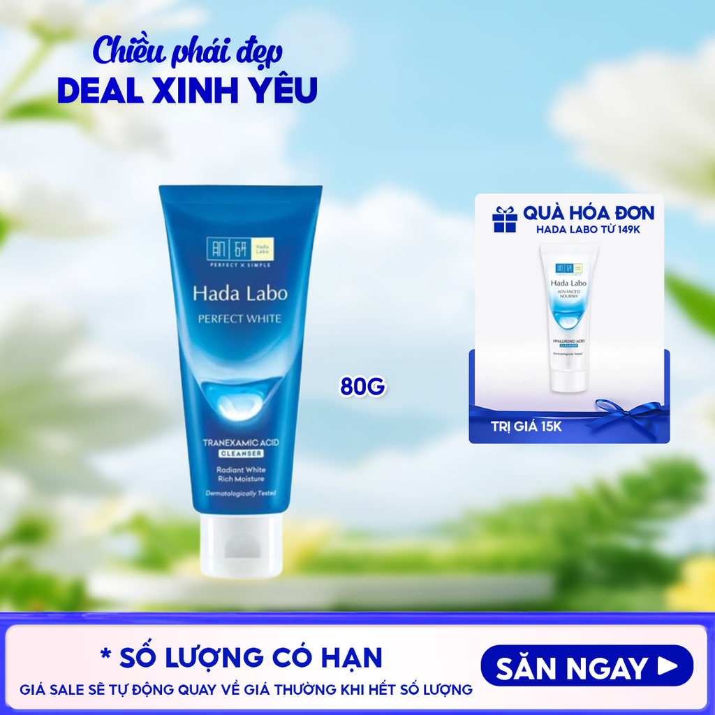 Sữa Rửa Mặt Hada Labo Hỗ Trợ Dưỡng Trắng Da Perfect White Arbutin Cleanser