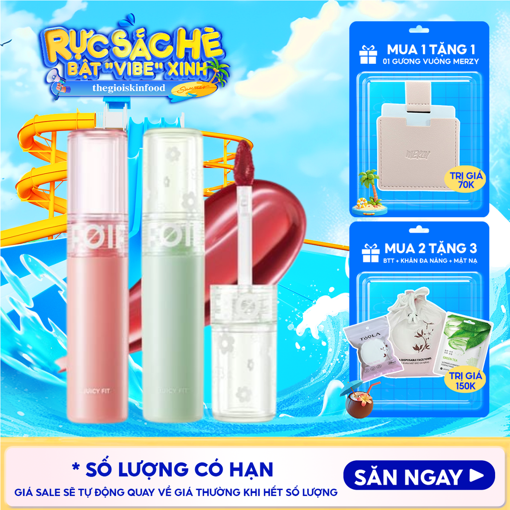 Son Tint Bóng FOIF Thuần Chay, Ẩm Mọng, Bền Màu Juicy Fit Tint