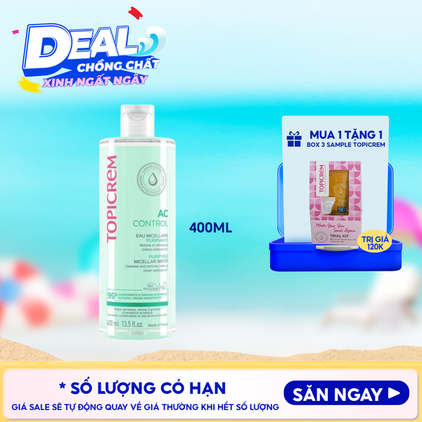  Nước Tẩy Trang Topicrem Cho Da Dầu Mụn Ac Control Purifying Micellar Water 400ml 