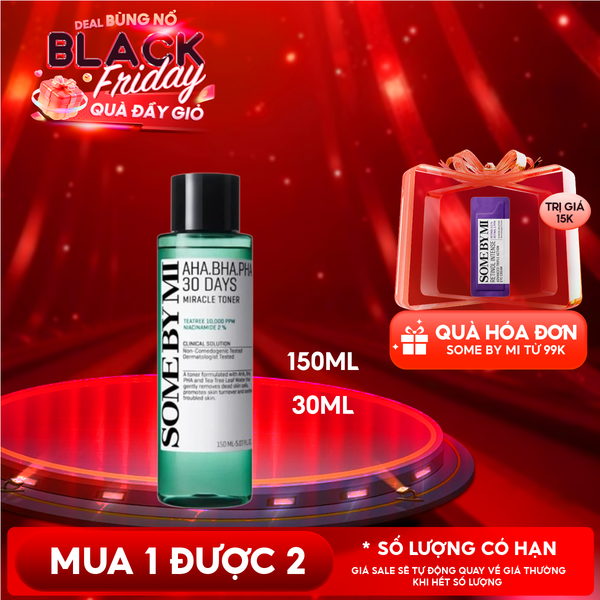 Nước Hoa Hồng Some By Mi Làm Sạch Da, Tẩy Da Chết, Cải Thiện Da Mụn Hàn Quốc Toner AHA 