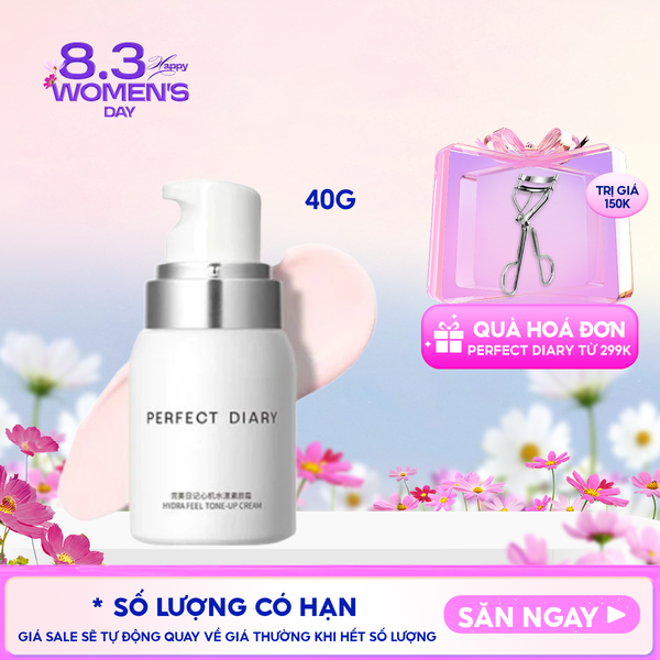  Kem Dưỡng Ẩm Perfect Diary Nâng Tone, Mỏng Nhẹ Hydra Feel Tone-Up Cream 40g 