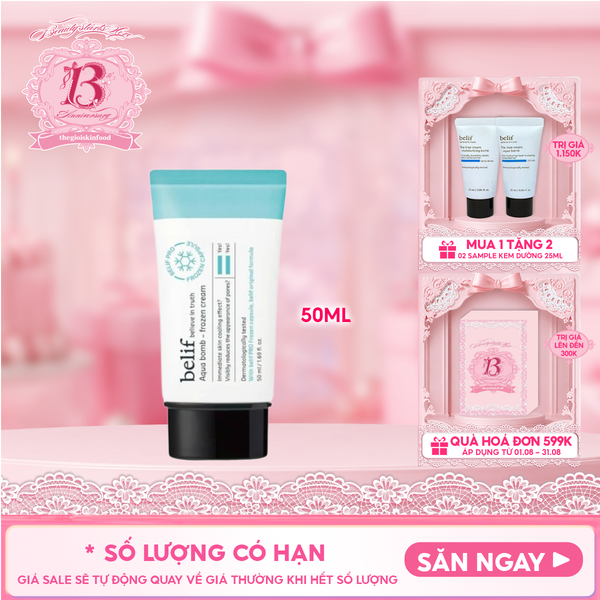  Kem Dưỡng Ẩm Belif Dịu Mát Da Aqua Bomb - Frozen Cream 50ml 